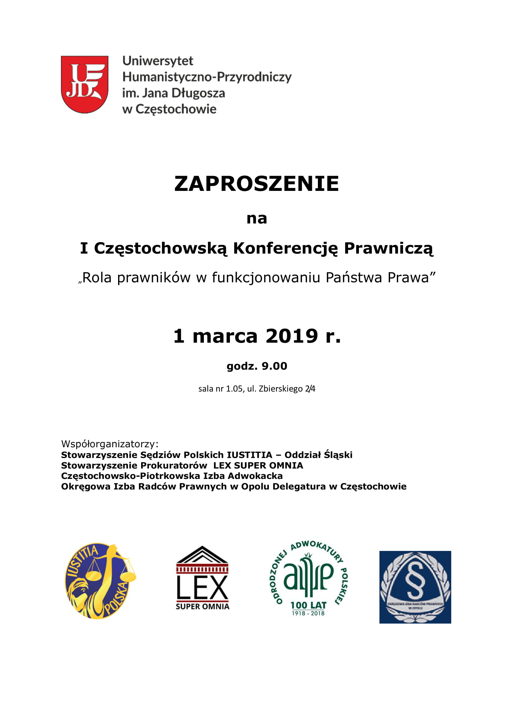 Zaproszenie na konferencje prawniczą